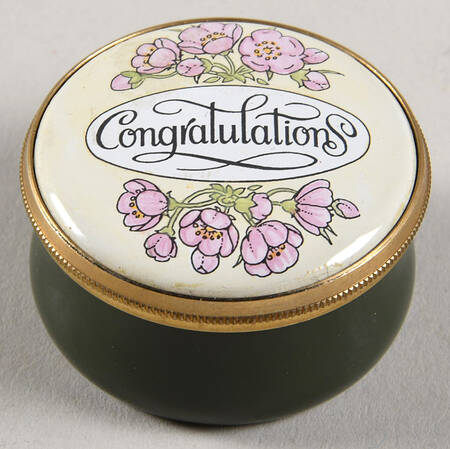 Connoisseurs Congratulations-Round,Pink Flowers - No Box