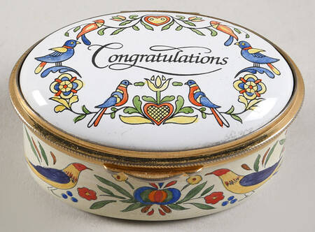 Connoisseurs Congratulations-Oval,Birds  - Boxed