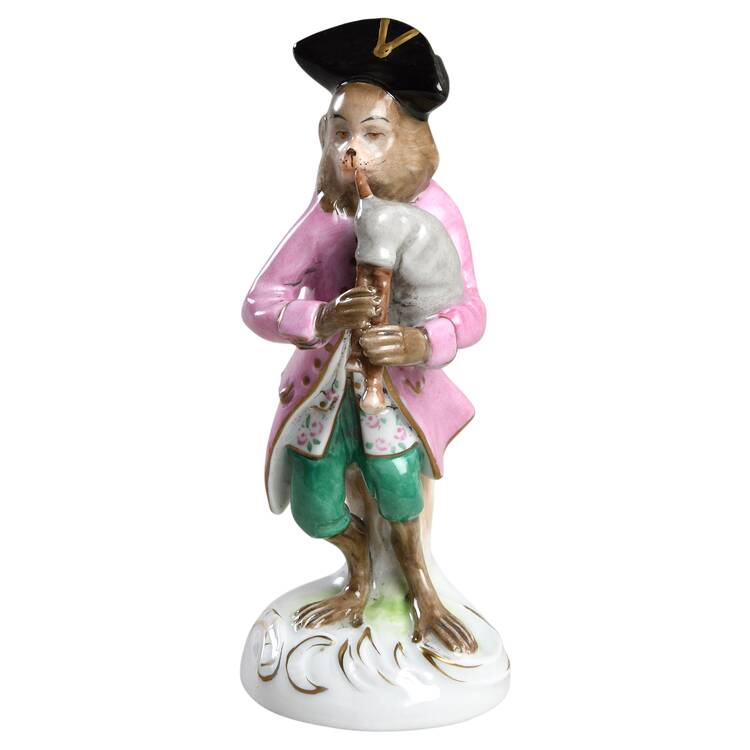 Sitzendorf Figurines Monkey With Bagpipes - No Box by Sitzendorf Porcelain