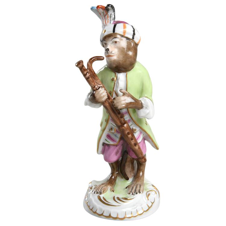 Sitzendorf Figurines Monkey With Bassoon - No Box by Sitzendorf Porcelain