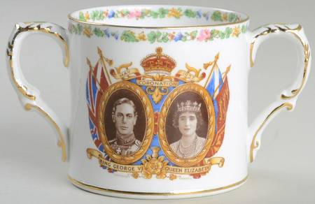 Sampson Bridgwood Royalty Giftware George Vi & Elizabeth Coronation Loving  - No Box