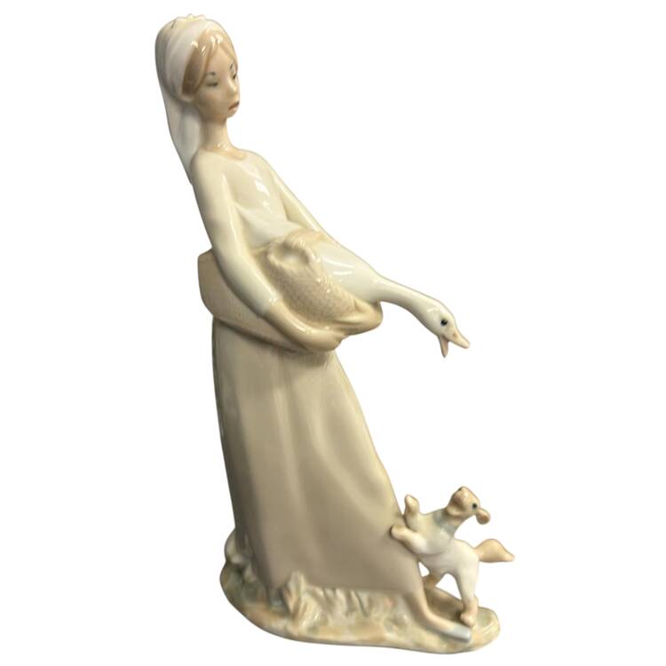 Made in Spain Figurines Girl With Goose & Dog - No Box by Spain