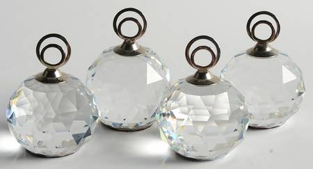 Place Card Holders Crystal Cal-Large Rhodium Set/4 - Boxed