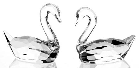 Feathered Beauties Flirting Swans-Set Of 2 - No Box