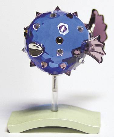 Exotic Fish-Crystal Paradise Cleona-Blowfish Capri Blue - No Box