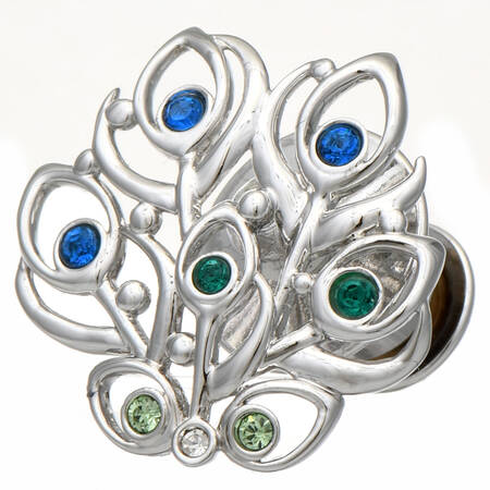 Society Member Jewelry 2015-Peacock Feather Tack Pin - Boxed