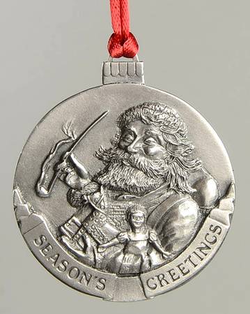 Season's Greetings Nast-Santa With Pipe And Toys - No Box