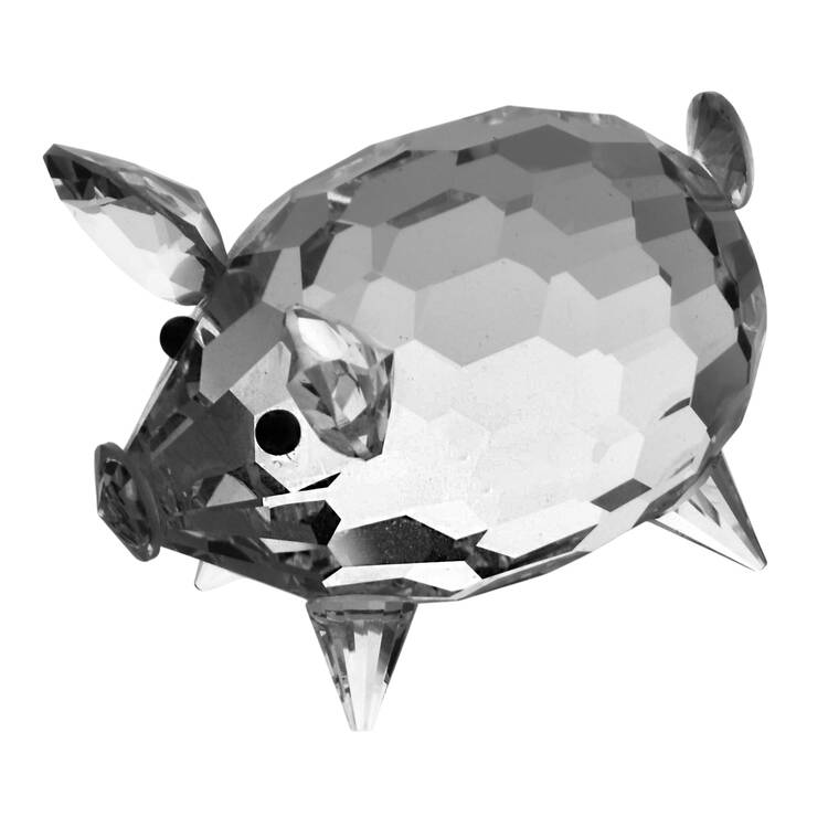 Barnyard Friends Pig-Medium-Crystal Round Disk Tail - No Box