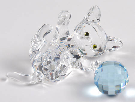 The Peaceful Countryside Kitten Lying-With Blue Crystal Ball - Boxed