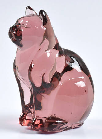 Art Glass Cat Amethyst - No Box