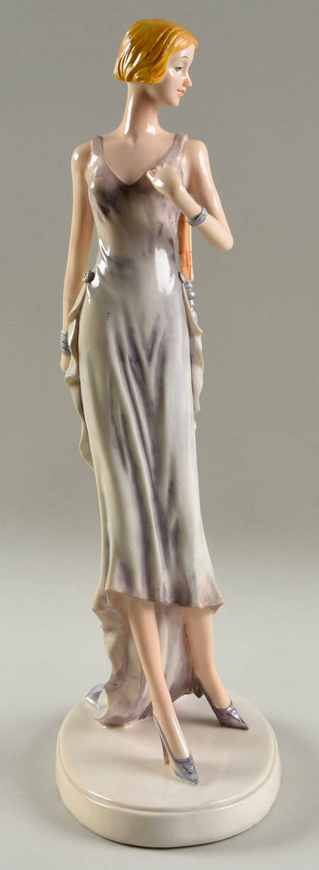 Seymour Mann Figurine Flapper Blonde Hair Lilac Dress - No Box