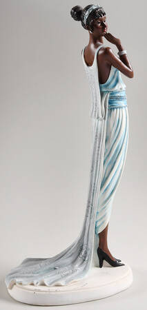 Seymour Mann Figurine Africam American Lady With Blue Dress - No Box
