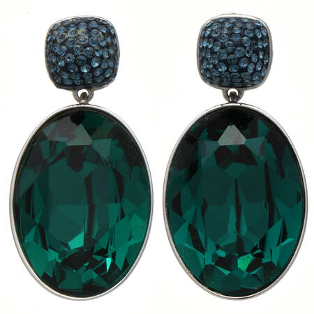 Earrings Empire Oval Earrings Emerald - Boxed