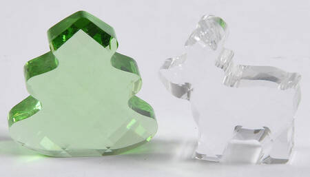 Crystal Mini Figurines Tree And Reindeer - No Box