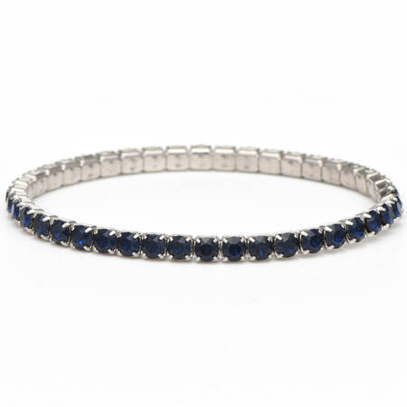 Crystal Stretch Bracelets Lightning - Dark Indigo / Rhodium - No Box
