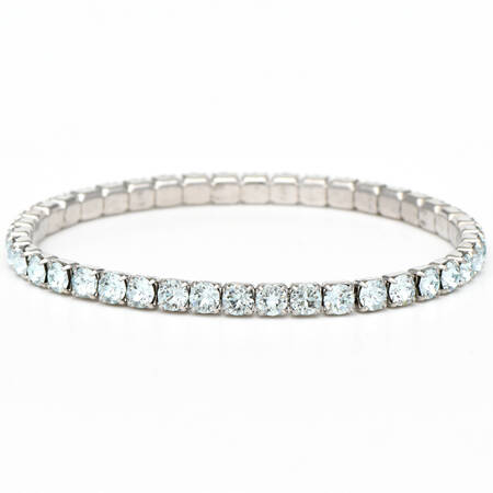Crystal Stretch Bracelets Lightning - Light Azzure / Rhodium - No Box