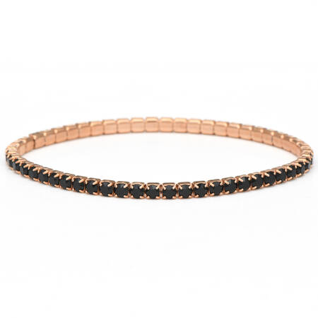 Crystal Stretch Bracelets Lightning - Jet / Rose Gold - No Box