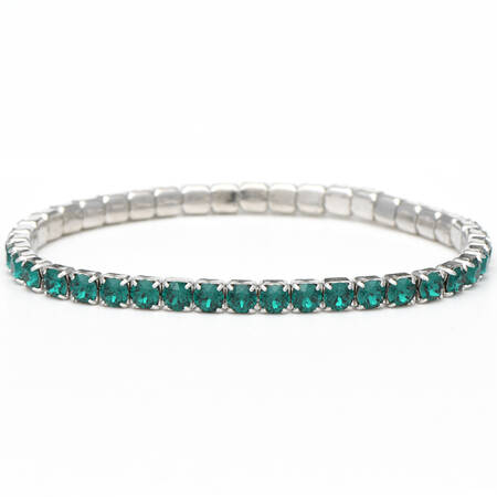 Crystal Stretch Bracelets Lightning - Emerald / Rhodium - No Box