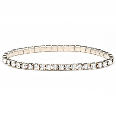 Crystal Stretch Bracelets Lightning - Clear / Rhodium - No Box