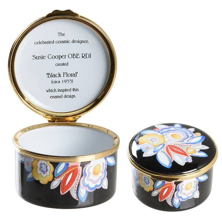 Marshall Enamels Boxes Black Floral - No Box
