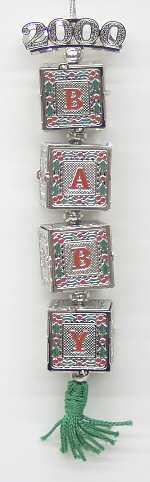 Building Block Ornaments 2000 Baby Blocks - Boxed