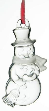 Tiffany & Co Crystal Ornament Snowman With Broom - Boxed