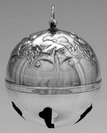 Sleigh Bell-Silverplate Ornament 1984-Bells And Holly - Boxed