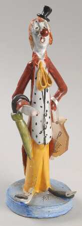 Poli Cesare Figurines Clown With Umbrella - No Box