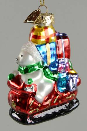 Museum Series Polar Bear On Sled With Gifts - No Box