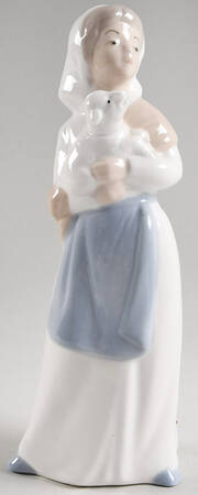 Tengra Figurines Girl Holding Lamb/Sheep - No Box