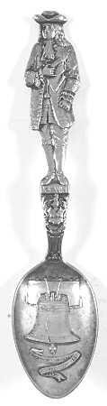 Various Sterling Souvenir Spoons William Penn/Liberty Bell-Teaspoon - No Box