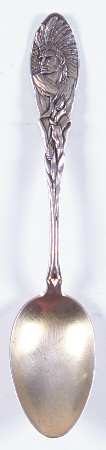 Various Sterling Souvenir Spoons Indiian Chief-Teaspoon - No Box