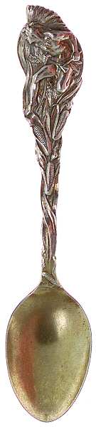 Various Sterling Souvenir Spoons Demi With Indian Handle - No Box