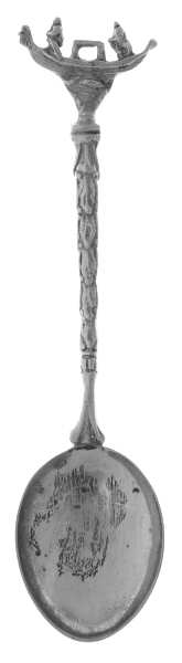 Various Sterling Souvenir Spoons Two-Men In A Canoe - No Box