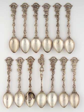 Various Sterling Souvenir Spoons Set Of 13-Spor - No Box