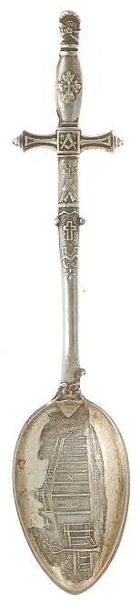 Various Sterling Souvenir Spoons Mason-Sword Handle - No Box