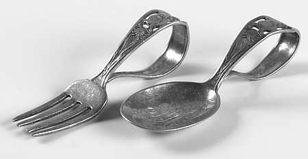 Various Sterling Souvenir Spoons Baby Fork&Spoon Easter Bunny Handle - No Box