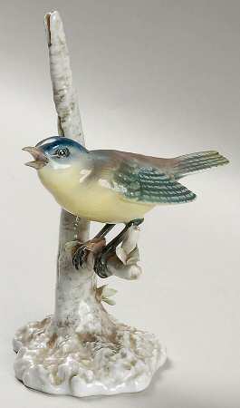 Vista Alegre Figurines Bird On A Branch-Glossy - No Box