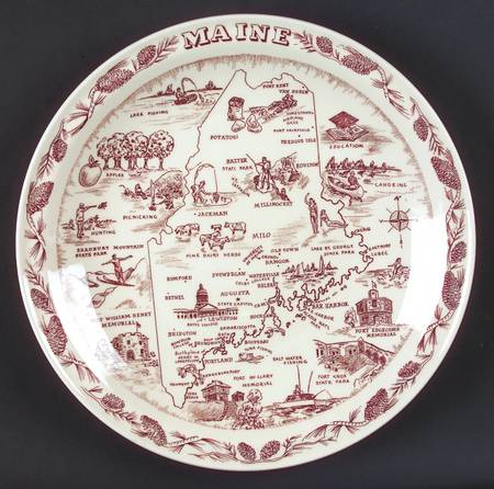 State Map Plate by Vernon Kilns