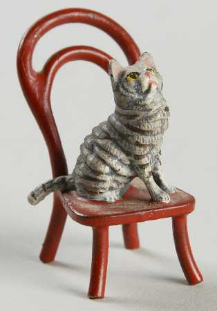 Vienna Bronze Cat On Chair - No Box