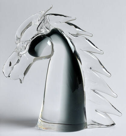 V Nason & C Figurines Horse Head Smoke Gray - No Box