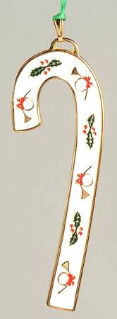 Candy Cane-Ornament Horns  And Holly - Boxed