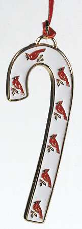 Candy Cane-Ornament Christmas Cardinals - Boxed