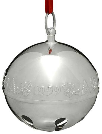 Sleigh Bell-Silverplate Ornament Trees And Holly - No Box