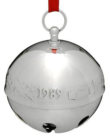 Sleigh Bell-Silverplate Ornament Magical Santa & Reindeer - No Box