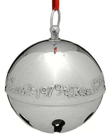 Sleigh Bell-Silverplate Ornament Bustling Christmas Village - No Box