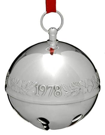 Sleigh Bell-Silverplate Ornament Legendary Christmas Rose - No Box