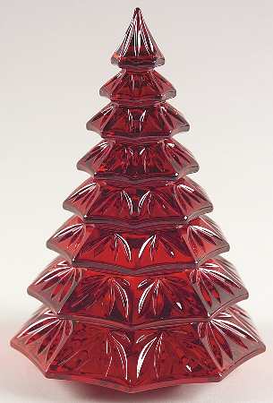 Waterford Crystal Figurine Christmas Tree-Red - Solid - Boxed