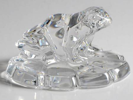 Waterford Crystal Figurine Frog On Lilly - Boxed