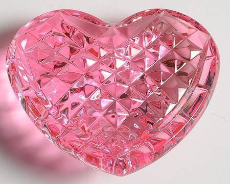 Waterford Crystal Paperweight Heart - Pink - No Box
